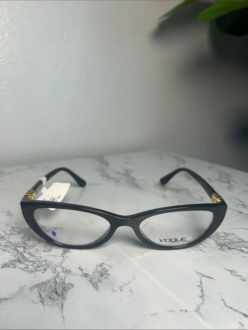 Vogue VO5240-B Black Cat Eye Eyeglasses Gold Detail 51-17-135 NWT